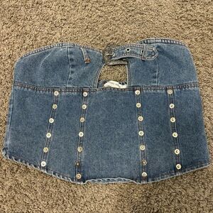 Cherry Mellow Denim Tube Top